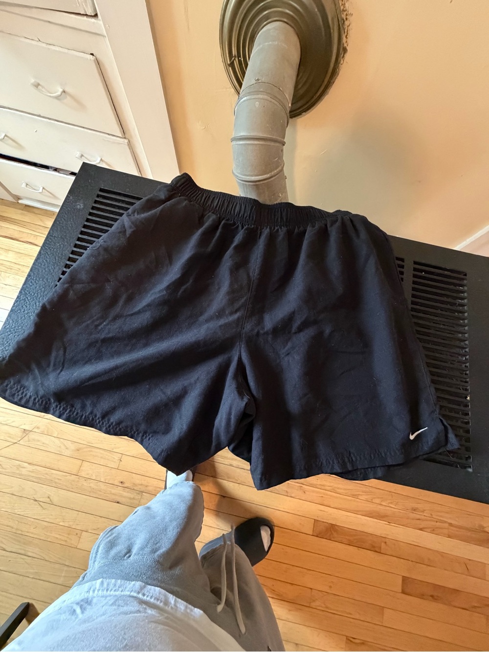 Nike Black Shorts with White Swoosh Tag
